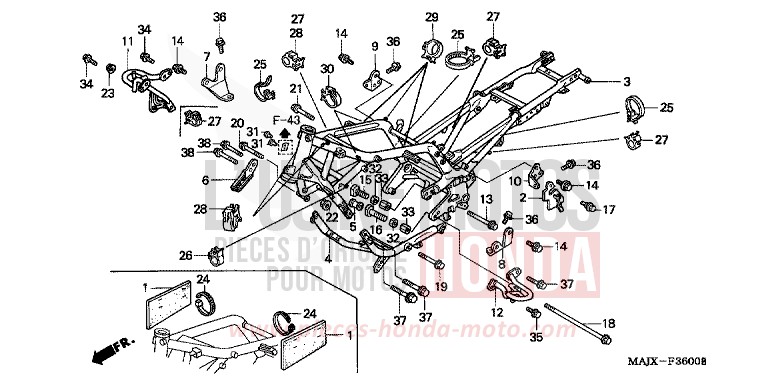 CARROSSERIE DE CHASSIS de Pan-European ABS MIDDY BLUE METTALIC (B162) 2000